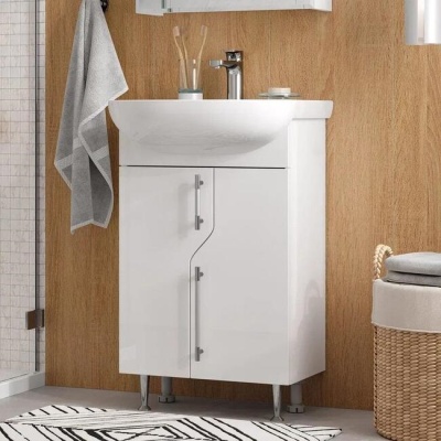 Тумба напольная Bruno 50.2D с умывальником Рива 50 VOLNA