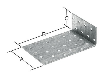 Уголок крепежный анкерный 80х80х40 мм KUL белый цинк, STARFIX