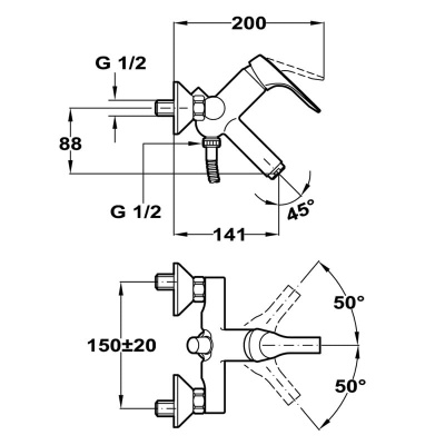 Смеситель для ванны и душа Inca TEKA 5312212