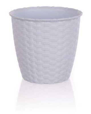 Кашпо для цветов пластмассовое белое 14x13 см VETRO-PLUS