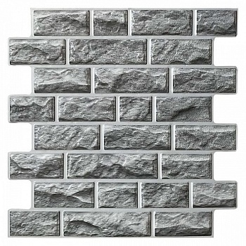 Панель ПВХ самоклеящаяся камень Мергель серый 468х473 мм, Grace