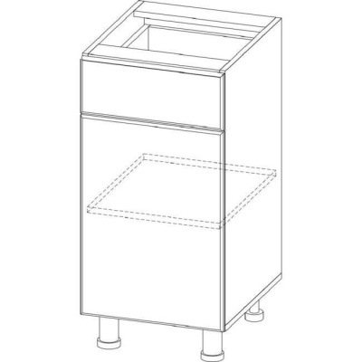 Шкаф-стол с ящиком и створками белый SV-Мебель (40 см)