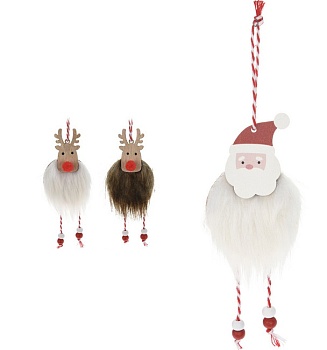 Украшение деревянное подвесное 5х5х12 см, ABJ431300