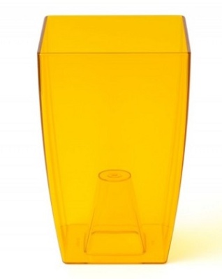 Ваза для орхидей 125x125x195мм 2 л прозрачно-желтая Технопластик