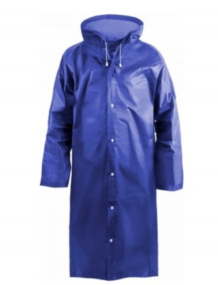 Дождевик EVA синий с капюшоном (на кнопках) EVA005В Komfi