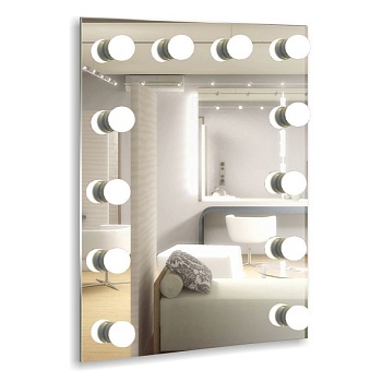 Зеркало гримерное 600x800мм E14x12 Континент