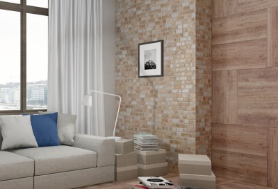 Плитка облицовочная Лофт коричневая, светлая 200х450мм 139361 М-Квадрат