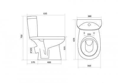 Унитаз-компакт Анимо напольный Santek