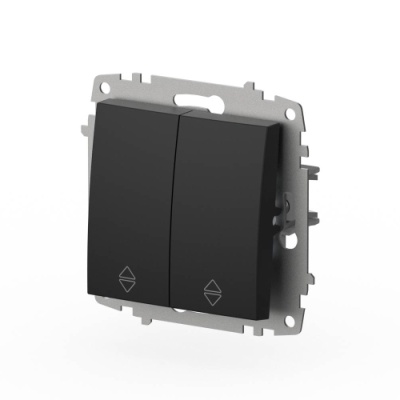 Выключатель 2-клавишный Zena-Vega 10А вантаблэк EL-BI 609-014800-211 (проходной)