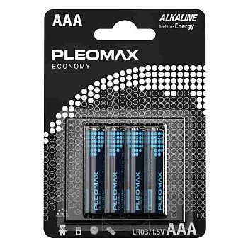 Элемент питания (батарейка) алкалиновый Economy Alkaline LR03-4BL PLEOMAX Б0020513
