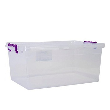 Контейнер прямоугольный 11 л (цвет ручки - фиолетовый), Технопластик