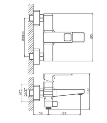 Смеситель для ванны Arcadia Сhrome VALFEX VF.60615