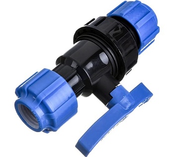 Кран шаровый компрессионный разъемный 32 мм, Политэк ТПК-АКВА 555220032