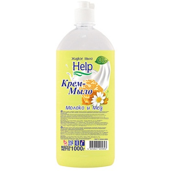 Крем-мыло жидкое Help Молоко и мед 1 л