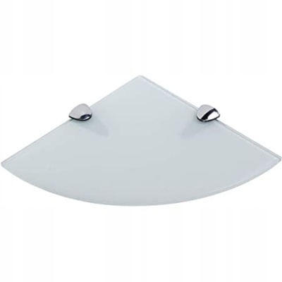 Полка стеклянная вкладная 250x250x6мм угловая белая СТЕКЛОЛЮКС