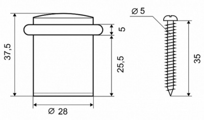 Стопор 04 BLACK матовый черный PALLADIUM