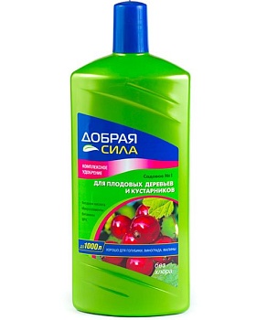Удобрение открытого грунта для плодовых деревьев и кустарников Добрая Сила 1л
