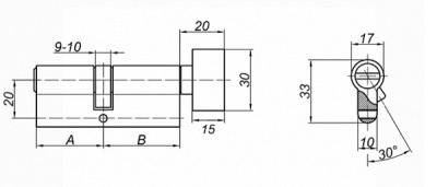 Цилиндровый механизм ZN 80 (35x45) C BK AB Palladium