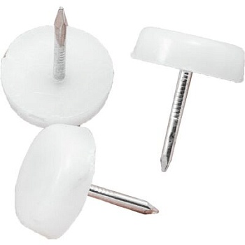Подпятник с гвоздём одинарный белый (20 шт), AKS 78445