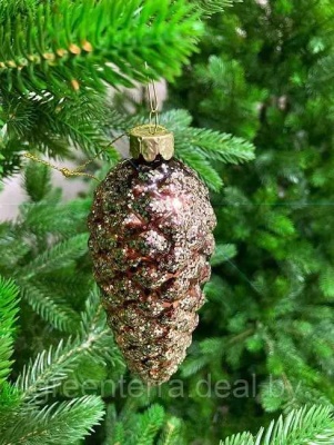 Украшение ёлочное Шишка стеклянное 12.5см GreenTerra 5685-5