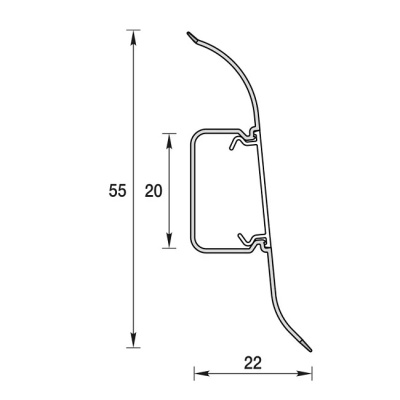Плинтус "Идеал Комфорт" 252 Ясень Белый 2.2 м