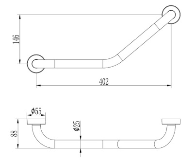 Поручень угловой, L1717 LEDEME