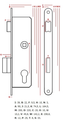 Замок калиточный Z075 Яния