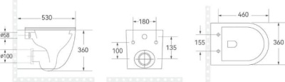 Унитаз подвесной Saniteco Rimless R-203M