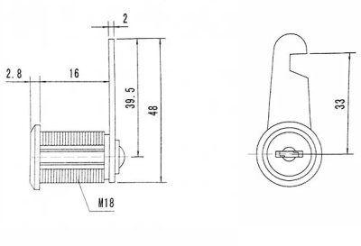 Замок почтовый ML-16 никель PALLADIUM