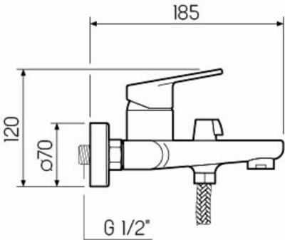 Смеситель для ванны и душа Д35 SL132-009E РМС