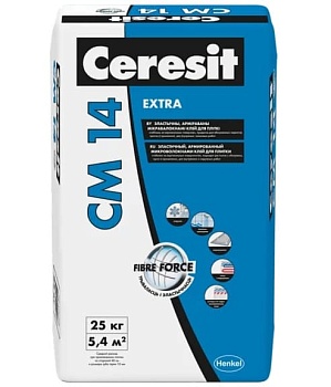 Клей для плитки Ceresit CM 14, 25 кг