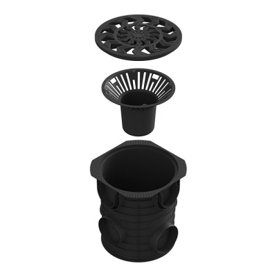 Дождесборник ДС-25-ПП пластиковый круглый с решеткой пластиковой, Standartpark 083720-1