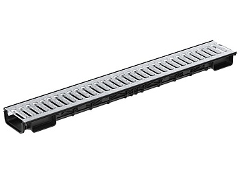 Лоток водоотводный Ecoteck Lite 100h56 с решеткой стальной кл. А15