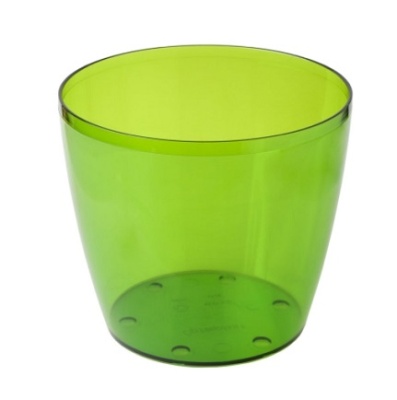 Кашпо для орхидей 137x155мм 1.8 л прозрачно-зеленое Технопластик