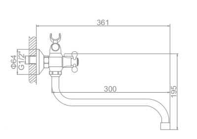 Смеситель для ванны и душа L2309 LEDEME