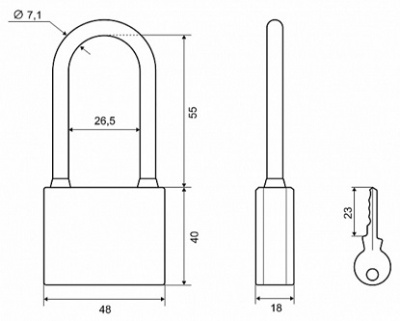 Замок навесной 303F-50L Palladium