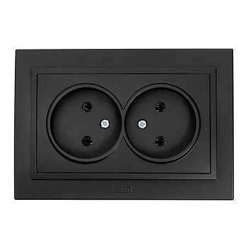 Розетка 2-ая Zena вантаблэк без заземления EL-BI 500-014820-908