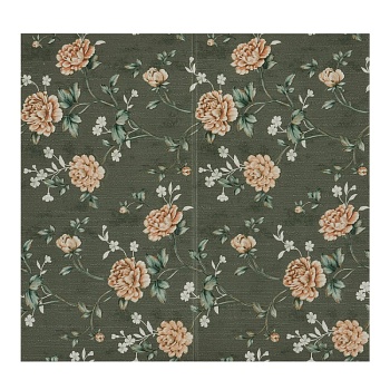 Декоративная 3D панель, самоклеящаяся, Барокко темно-зеленый, 700x770мм