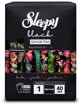 Прокладки женские гигиенические ежедневные 40 шт Black Normal Sleepy Прокладки женские гигиенические ежедневные 40 шт Black Normal Sleepy
