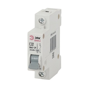 Автоматический выключатель ВА47-29,1P 32А (C) 4,5кА ЭРА SIMPLE-mod-06