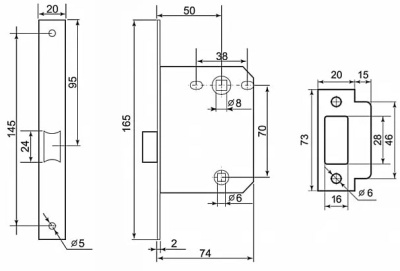 Замок межкомнатный 170 CP Фабрика Замков
