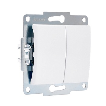 ВЫКЛЮЧАТЕЛЬ 2-клавишный белый, Karina Lezard