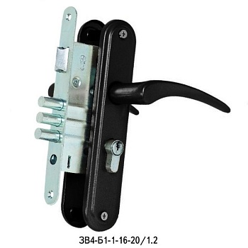 Замок врезной черный ВолМет ЗВ4-Б1-1-16-20/1.2
