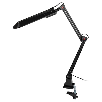 Светильник настольный на струбцине черный, ЭРА NL-201-G23-11W-BK