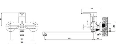 Смеситель для ванны и душа Sorrento white SR 31W ESKO