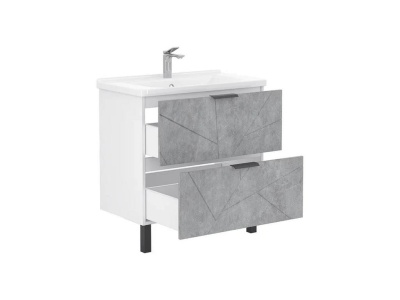 Тумба напольная Twing 80.2Y бетон с умывальником Миранда 80