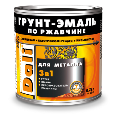 Грунт-эмаль по ржавчине DALI, 3 в 1, 0.75 л
