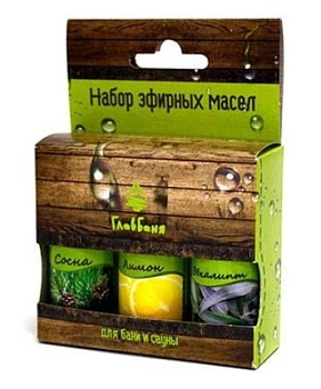 Набор эфирных масел косметических (лимон, сосна, эвкалипт) 3 шт по 17 мл Главбаня