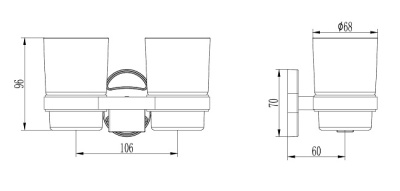 Стаканы для ванной, хром, L1908 LEDEME