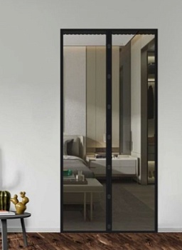 Штора антимоскитная на дверь на магнитах SweetSun (черная) 100x210 см